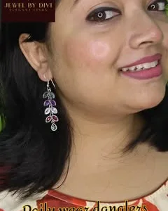 Multicolour daily wear danglers, worn