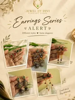 Durga puja earrings series poster